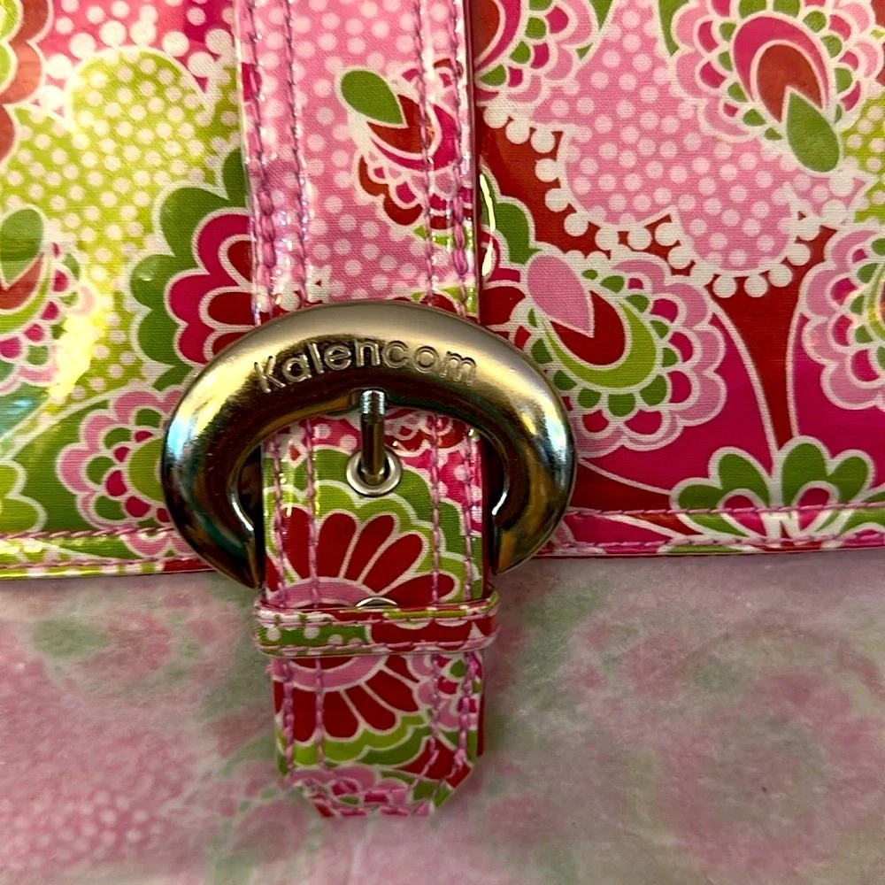 NWT Kalencom Laminated Buckle Diaper Bag, Gypsy Paisley Cotton Candy
